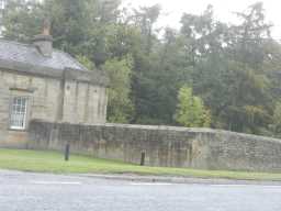 Oblique view of wall connected to East Lodge of Streathlam Castle October 2016